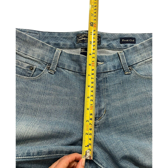 Seven 7 Mid Rise Bootcut Jeans Womens Size 31 Light Wash Stretch 33" Inseam - Picture 5 of 11